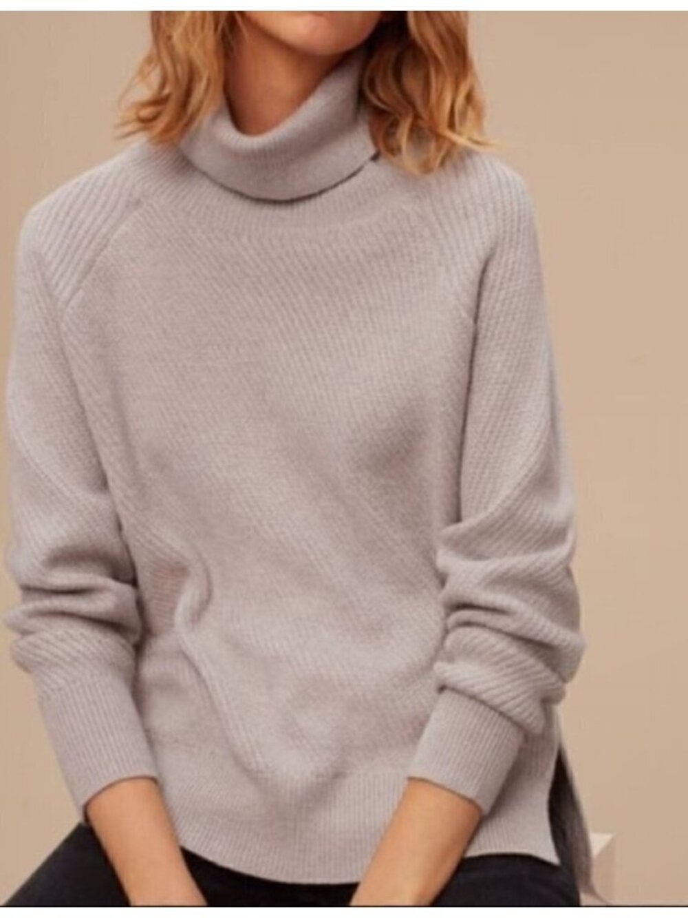 Aritzia Wilfred Wool Turtleneck Lin Sweater - Large, 100% Wool